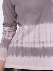 Religion Shade Long Sleeve Polo Top In Hand Tie Dye Stripe - Image 6 of 6