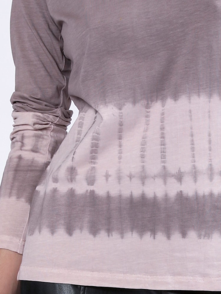 Religion Shade Long Sleeve Polo Top In Hand Tie Dye Stripe - Image 6 of 6