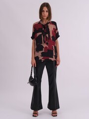 Religion Black Cluster Blouse In Abstract Print With Neck Tie - Image 2 of 6
