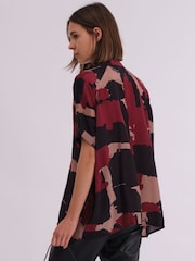 Religion Black Cluster Blouse In Abstract Print With Neck Tie - Image 3 of 6