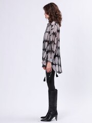 Religion Grey Oversized Long Line Flash Shirt with Tassle details - Image 2 of 6