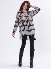 Religion Grey Oversized Long Line Flash Shirt with Tassle details - Image 3 of 6