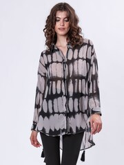 Religion Grey Oversized Long Line Flash Shirt with Tassle details - Image 4 of 6