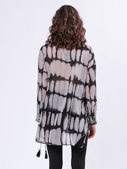 Religion Grey Oversized Long Line Flash Shirt with Tassle details - Image 5 of 6