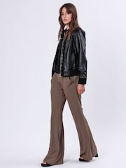 Religion Black Nova Leather Suede Bomber Jacket With Heavily Studded and Embroidered - Image 2 of 7