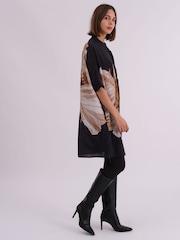 Religion Natural Oversized Twist Tunic Dress with Large Leopard Leaf Print - Image 3 of 7