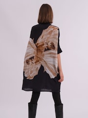 Religion Natural Oversized Twist Tunic Dress with Large Leopard Leaf Print - Image 6 of 7
