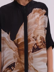 Religion Natural Oversized Twist Tunic Dress with Large Leopard Leaf Print - Image 7 of 7