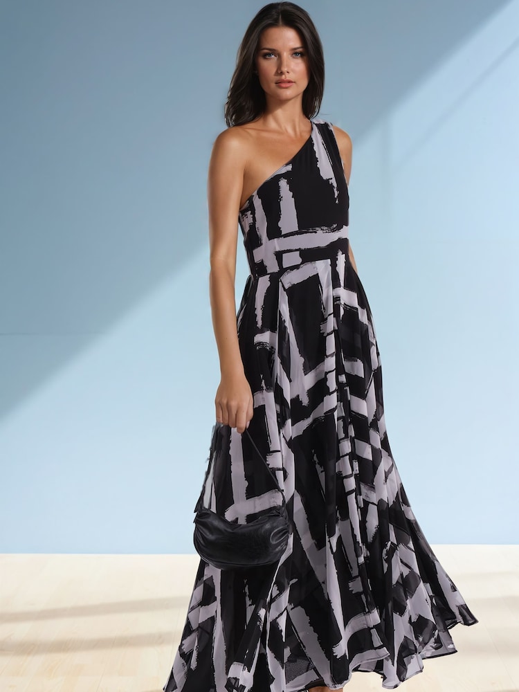 Negro carbón - Religion Signature One Shoulder Maxi Dress With Full Multi Layered Skirt - Imagen 1 de 7 Negro carbón - Religion Signature One Shoulder Maxi Dress With Full Multi Layered Skirt - Imagen 1 de 7