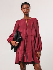 Religion Red Mini Twist Dress With Large Placement Prints - Image 3 of 6
