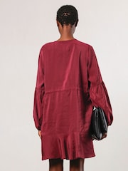 Religion Red Mini Twist Dress With Large Placement Prints - Image 4 of 6