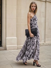 Religion Black Signature One Shoulder Maxi Dress With Full Multi Layered Skirt - Image 1 of 6