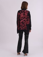 Religion Red Oversized Twist Shirt In Beautiful Bold Placement Prints - Image 2 of 7