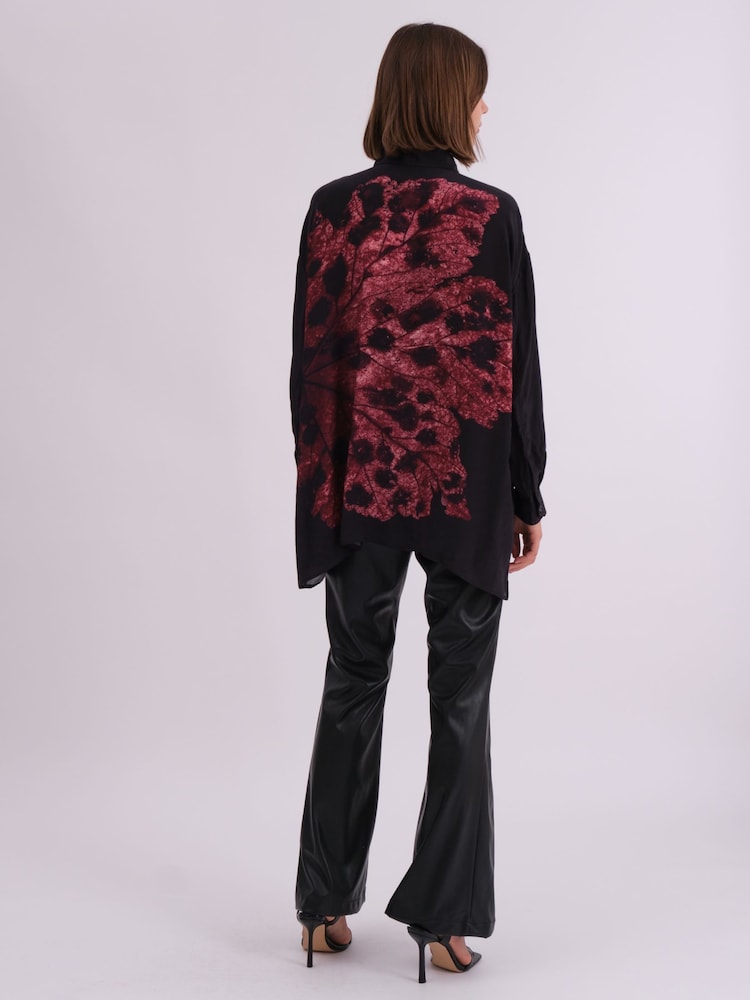 Religion Red Oversized Twist Shirt In Beautiful Bold Placement Prints - Image 2 of 7