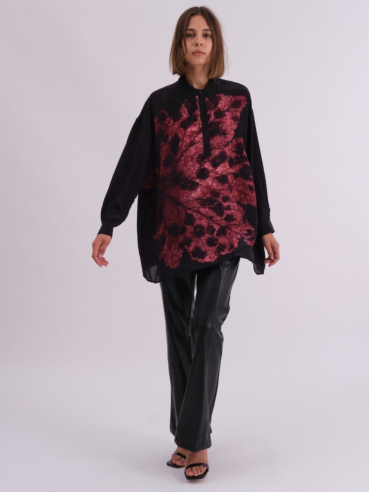 Religion Red Oversized Twist Shirt In Beautiful Bold Placement Prints - Image 3 of 7