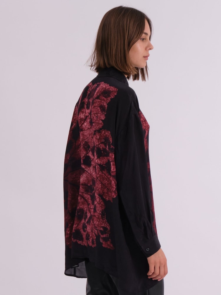 Religion Red Oversized Twist Shirt In Beautiful Bold Placement Prints - Image 4 of 7