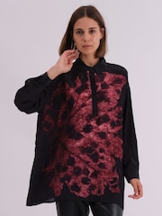 Religion Red Oversized Twist Shirt In Beautiful Bold Placement Prints - Image 5 of 7