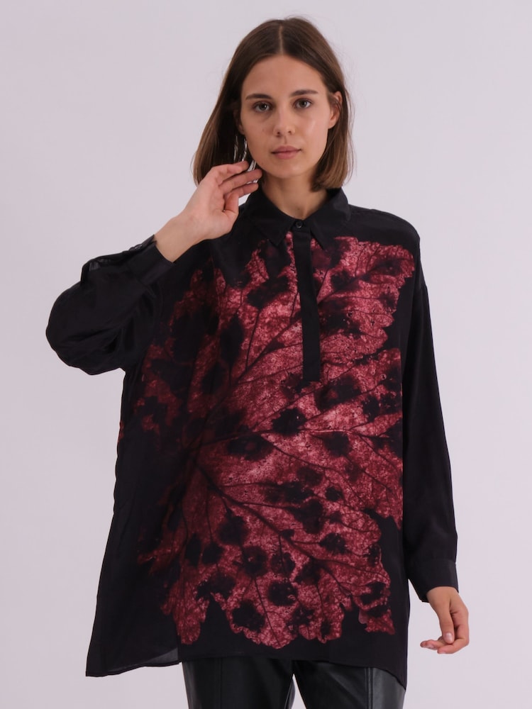 Religion Red Oversized Twist Shirt In Beautiful Bold Placement Prints - Image 5 of 7