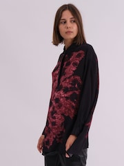 Religion Red Oversized Twist Shirt In Beautiful Bold Placement Prints - Image 6 of 7