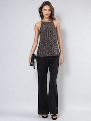 Religion Black Lucy Bodice Halter Neck Top With Hand Beading - Image 2 of 5