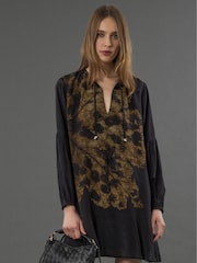 Religion Yellow Mini Twist Dress With Large Placement Prints - Image 2 of 6