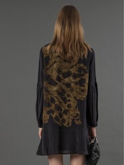 Religion Yellow Mini Twist Dress With Large Placement Prints - Image 3 of 6