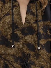 Religion Yellow Mini Twist Dress With Large Placement Prints - Image 6 of 6