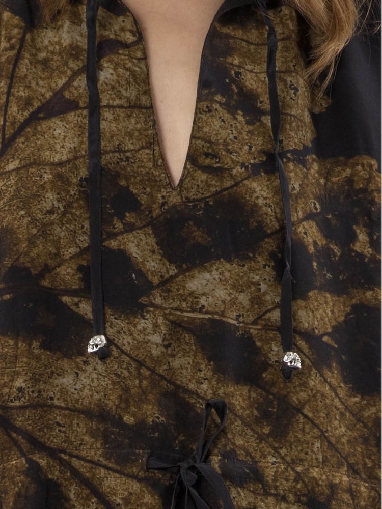 Religion Yellow Mini Twist Dress With Large Placement Prints - Image 6 of 6