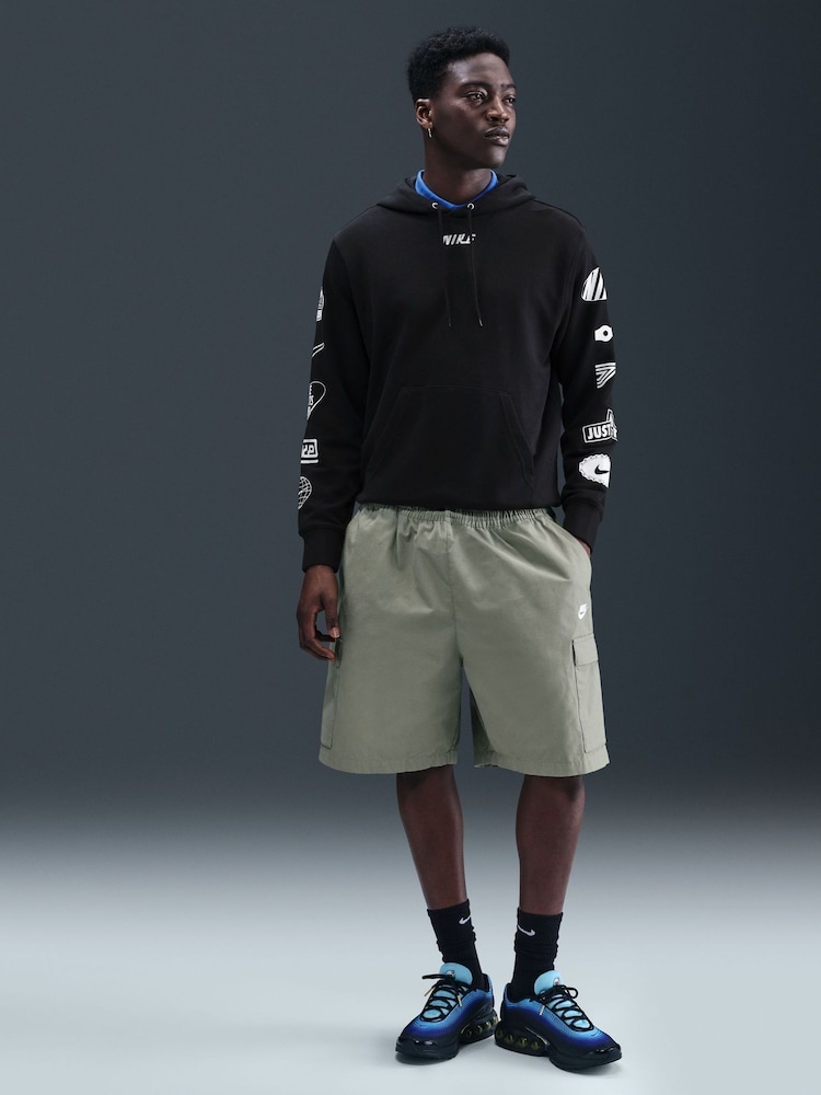 Nike Black Club French Terry Cyle Print Hoodie - Image 1 of 5