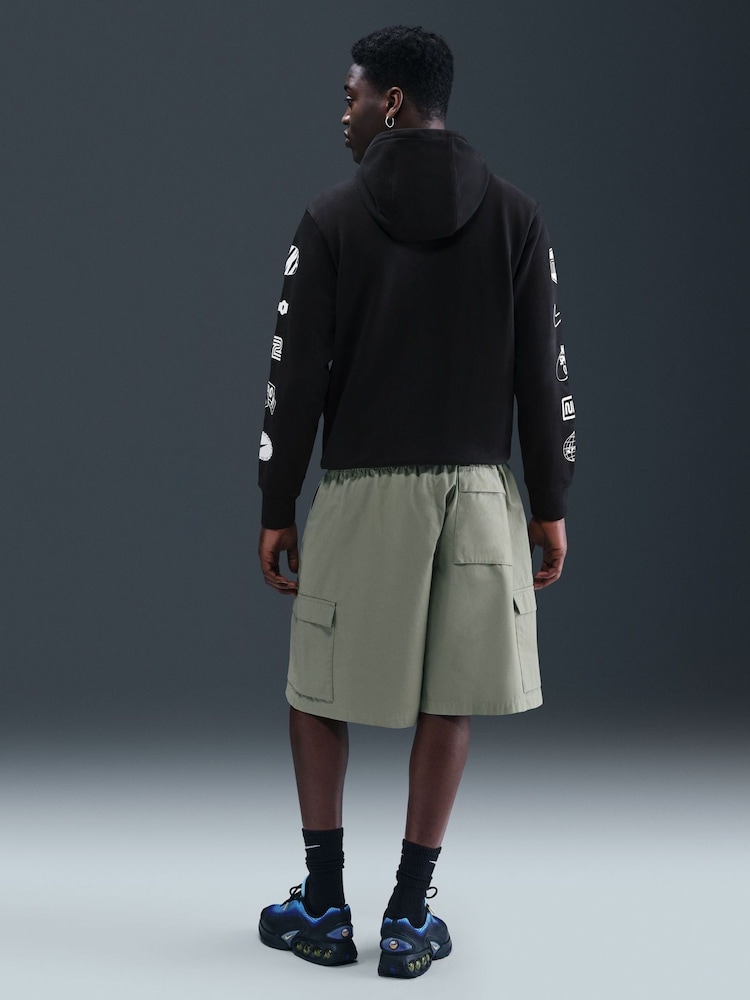 Nike Black Club French Terry Cyle Print Hoodie - Image 2 of 5