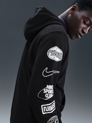 Nike Black Club French Terry Cyle Print Hoodie - Image 5 of 5