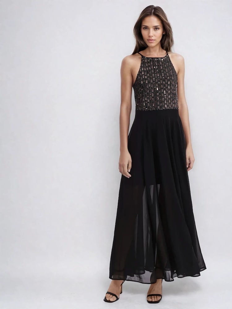 Religion – Lucy – Maxikleid mit handbesticktem Oberteil und weitem, transparentem Rock - Bild 2 von 5 Religion – Lucy – Maxikleid mit handbesticktem Oberteil und weitem, transparentem Rock - Bild 2 von 5