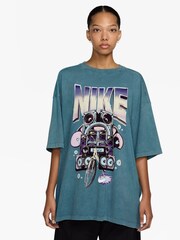 Nike Smokey Blue Oversized Sportswear Short Sleeve 100% Cotton T-Shirt - Image 1 of 3