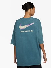 Nike Smokey Blue Oversized Sportswear Short Sleeve 100% Cotton T-Shirt - Image 2 of 3