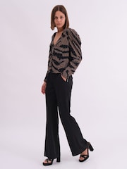 Religion Natural Shine Shirt Blouse In Animal Print With Allover Sequin Pattern - Image 2 of 6
