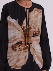 Religion Natural Mini Twist Dress With Large Placement Prints - Image 7 of 7