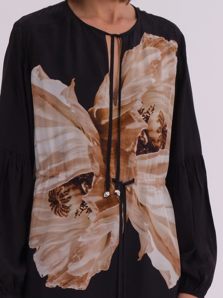 Religion Natural Mini Twist Dress With Large Placement Prints - Image 7 of 7