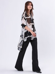 Religion White/Black Mini Twist Shirt With Large Placement Prints - Image 1 of 6
