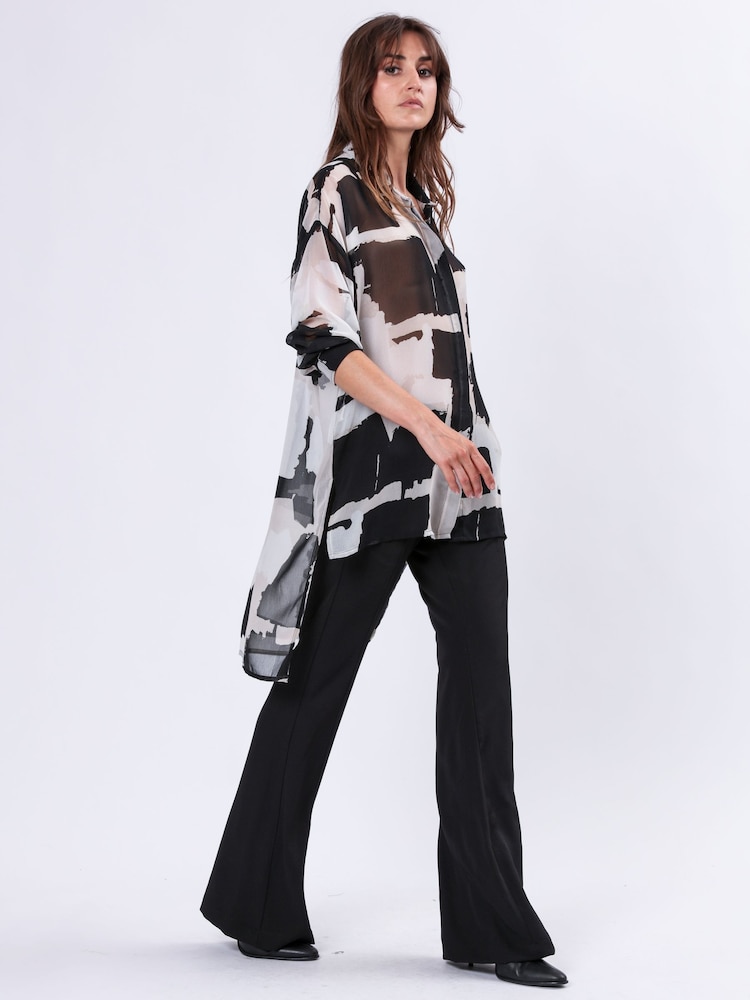 Religion White/Black Mini Twist Shirt With Large Placement Prints - Image 1 of 6