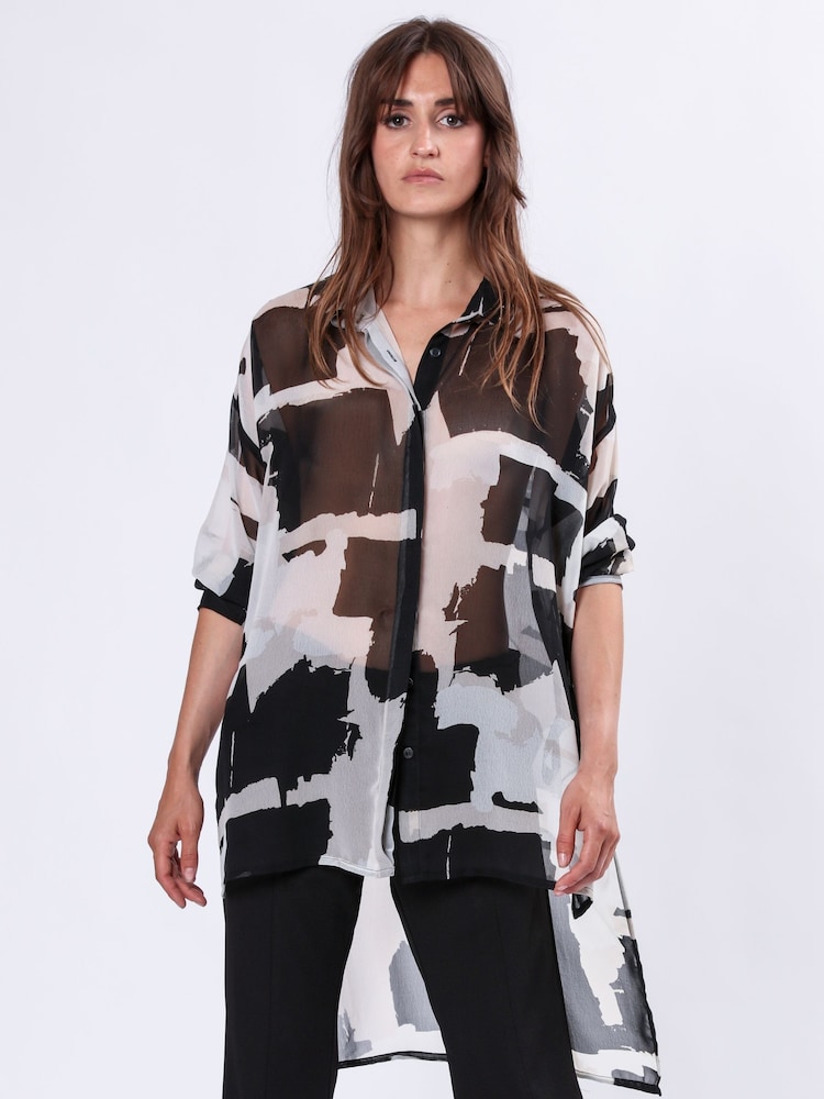 Religion White/Black Mini Twist Shirt With Large Placement Prints - Image 2 of 6