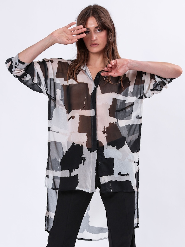 Religion White/Black Mini Twist Shirt With Large Placement Prints - Image 6 of 6 Religion White/Black Mini Twist Shirt With Large Placement Prints - Image 6 of 6