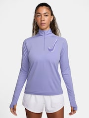 Lilac Ice - Nike Swoosh Half Zip Running Sweatshirt - Imagen 1 de 4