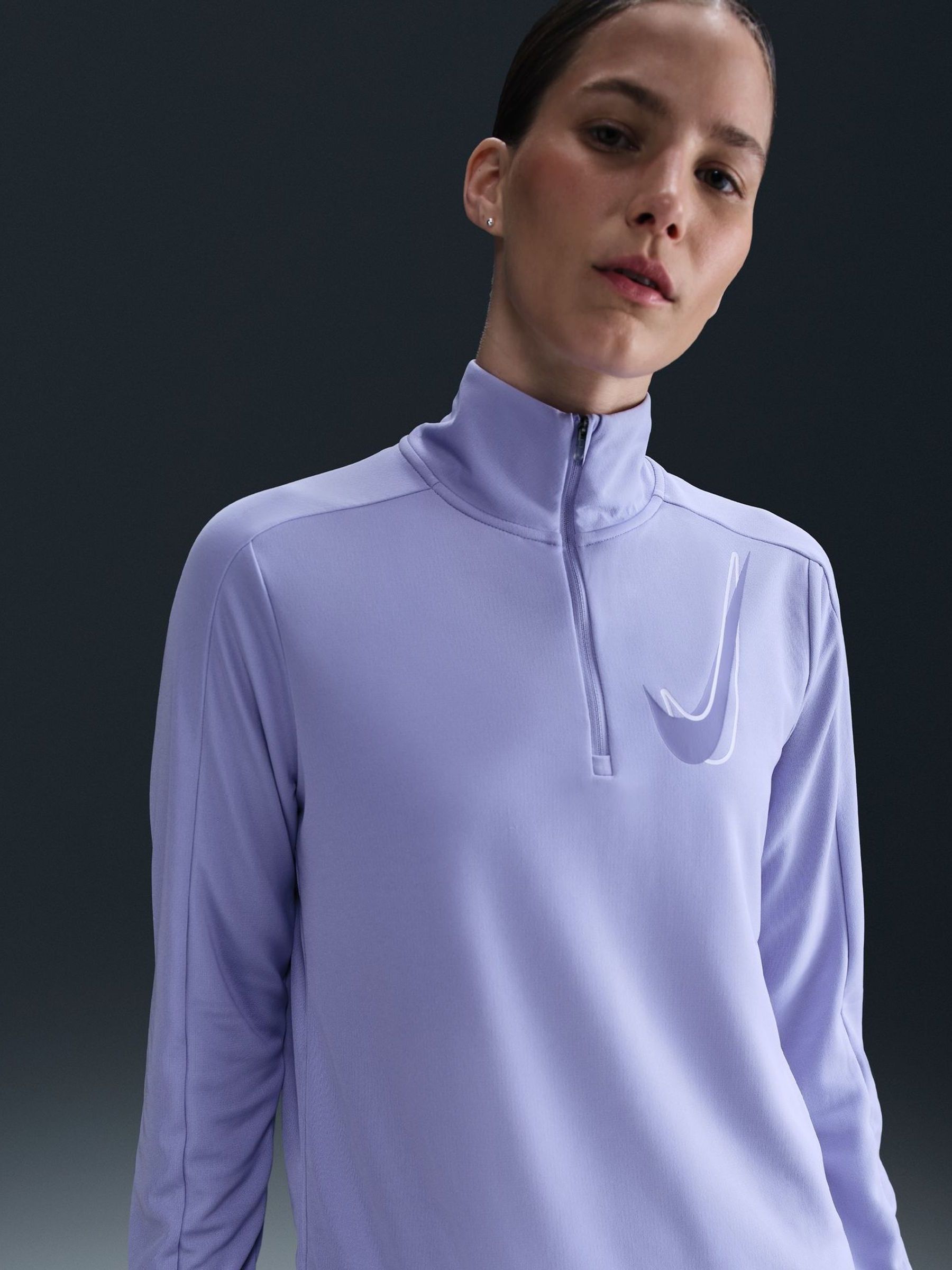 nike women's half zip purple