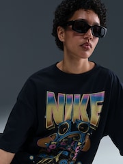 Nike Black Oversized 100% Cotton Sportswear Short-Sleeve T-Shirt - Image 5 of 8