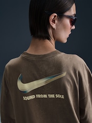 Nike Mink Brown Oversized Sportswear Short Sleeve 100% Cotton T-Shirt - Image 4 of 5
