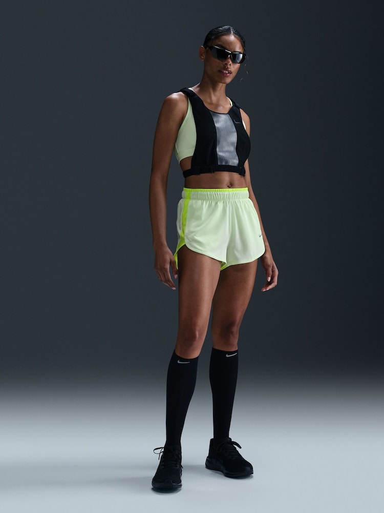 Nike Lime Green Dri-FIT 2" Briefs Lined Running Shorts - Image 1 of 4 Nike Lime Green Dri-FIT 2" Briefs Lined Running Shorts - Image 1 of 4