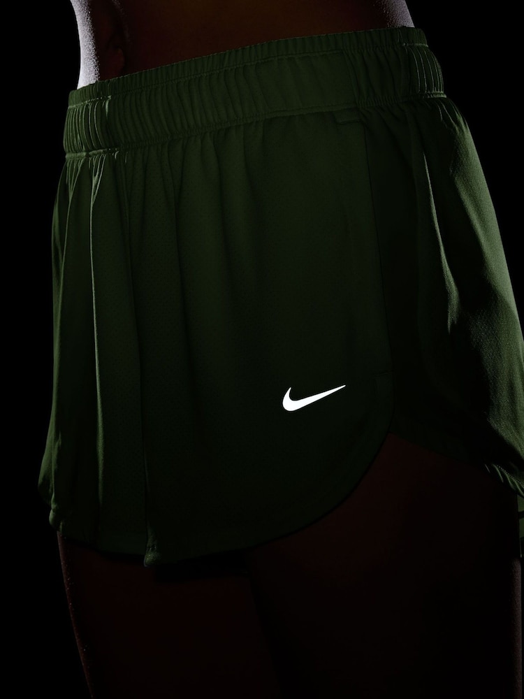 Nike Lime Green Dri-FIT 2" Briefs Lined Running Shorts - Image 4 of 4