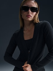 Nike Black Sportswear Chill Rib Slim Cardigan - Image 3 of 5