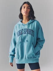 Nike Smokey Blue Oversized Phoenix Fleece French Terry Hoodie - Image 1 of 6
