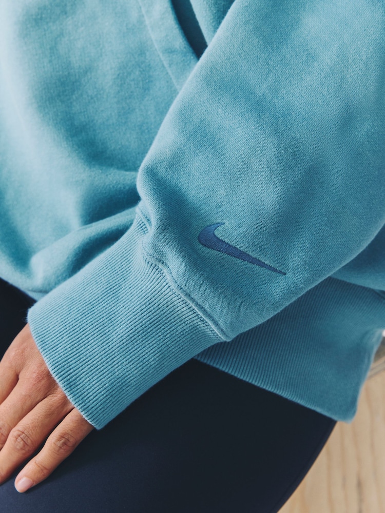Nike Smokey Blue Oversized Phoenix Fleece French Terry Hoodie - Image 6 of 6